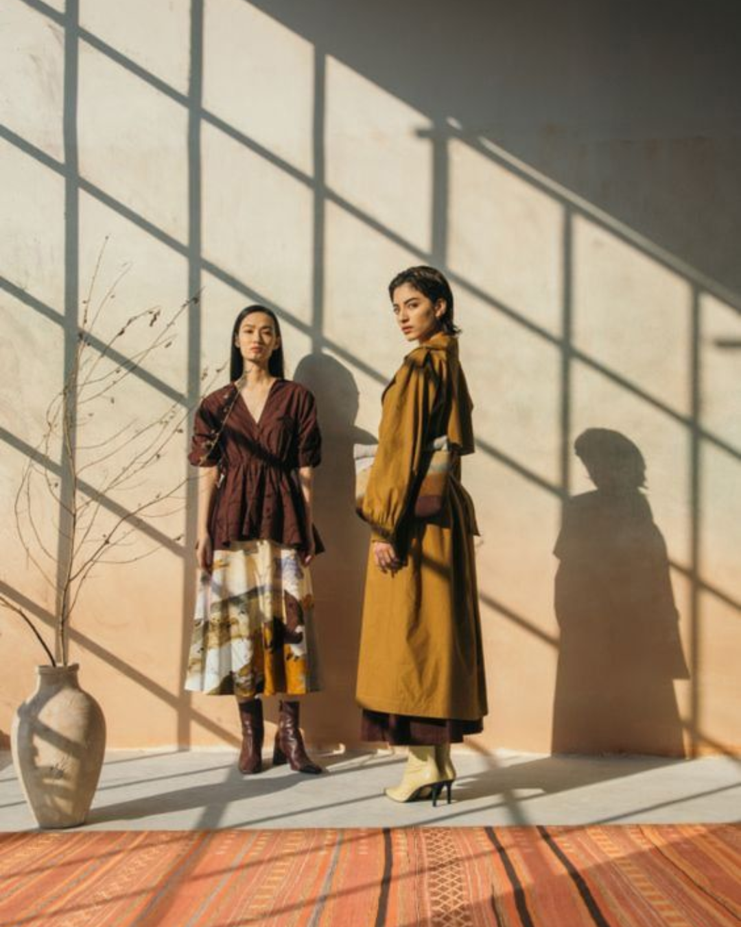 Traditional blue and beige combo